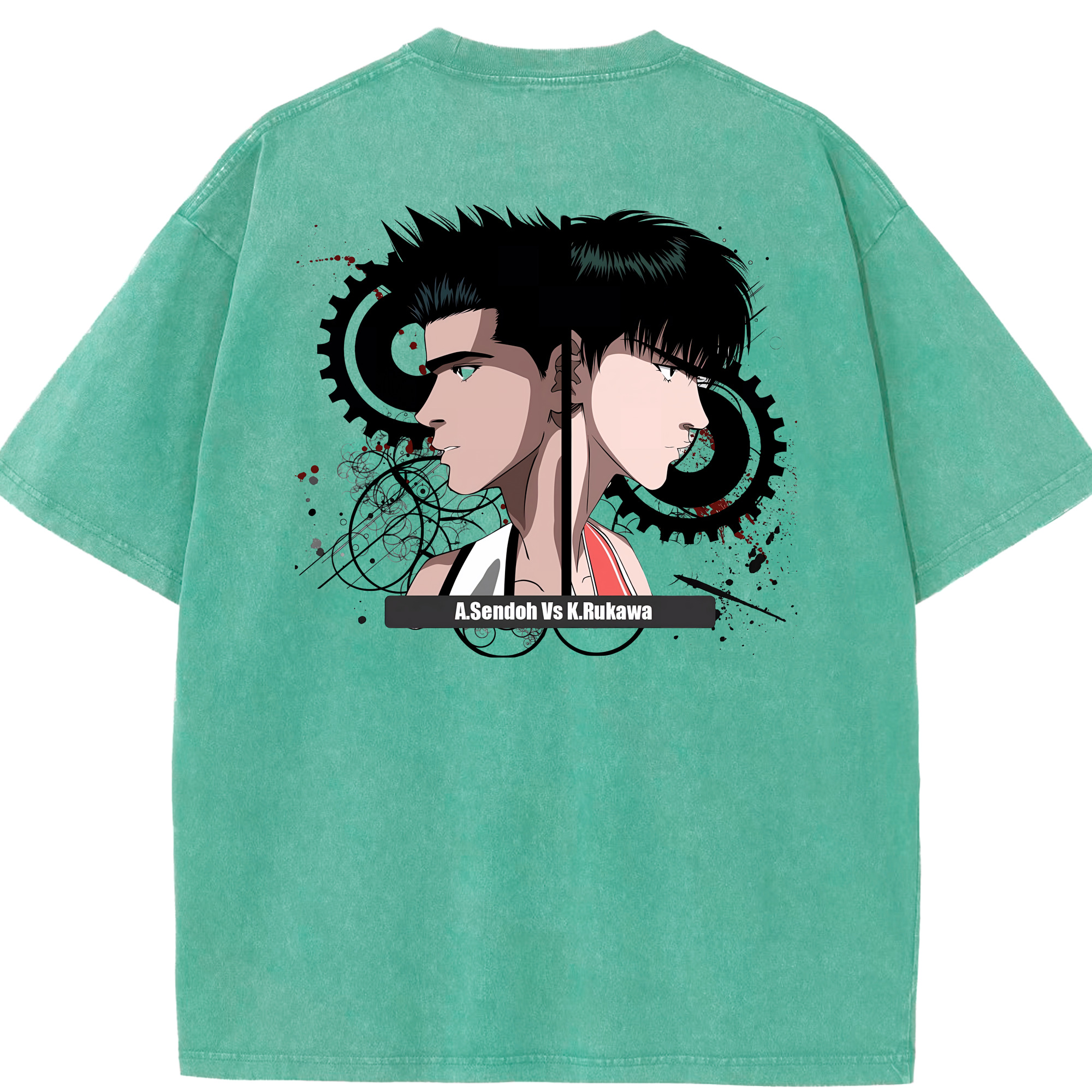 （画像用） SLAM DUNK／スラムダンク 綿100% ヴィンテージ風 半袖Tシャツ（背面プリント）